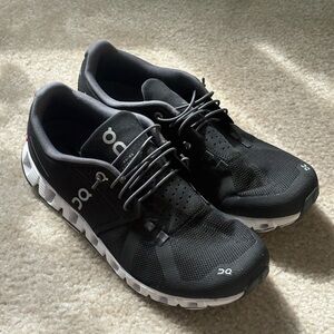 On Running Women's Black and White Cloud Sneakers